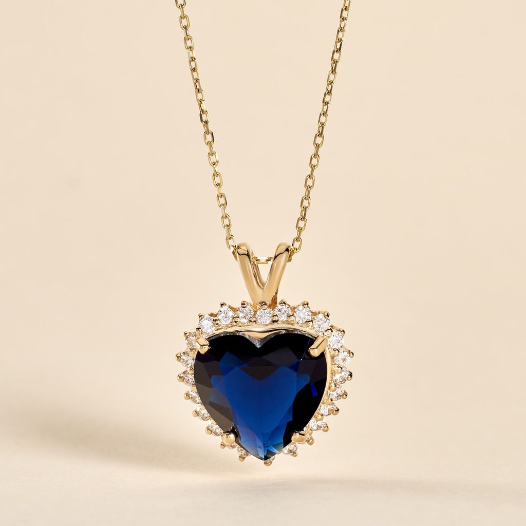 Pendentif Nelsa Plaqué Or Jaune Oxyde De Zirconium
