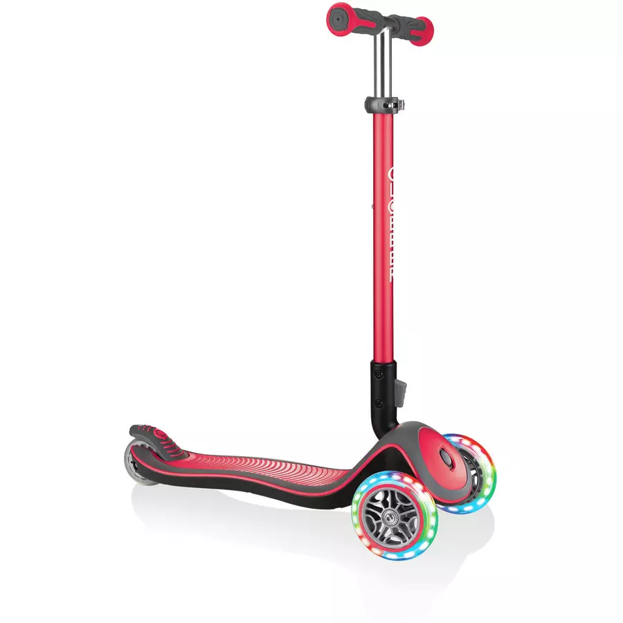 GLOBBER Scooter  ELITE DELUXE LIGHTS mit Leuchtrollen, rot