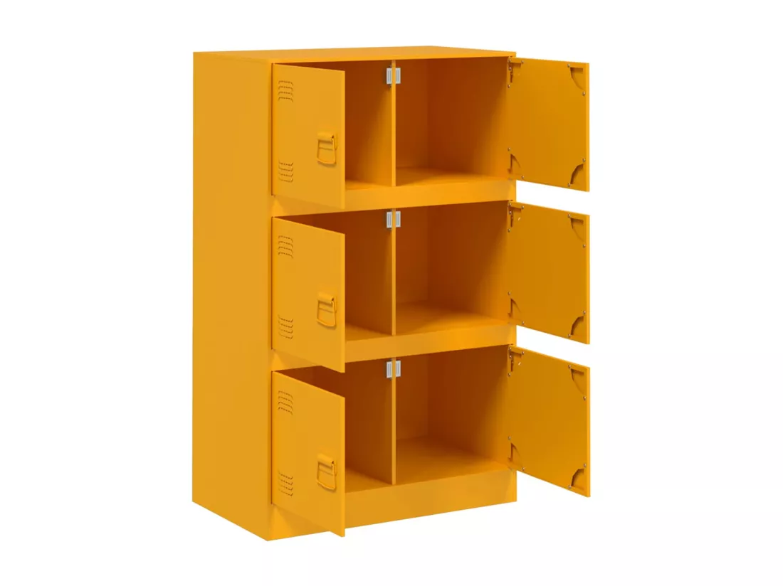 Buffet jaune moutarde 67x39x107 cm acier