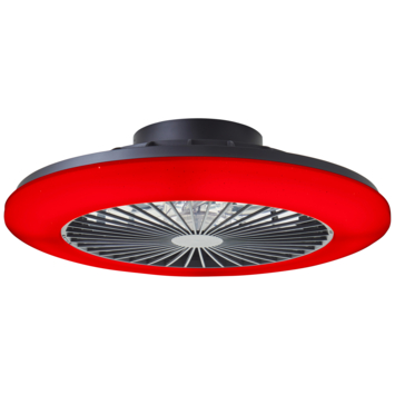 Brilliant plafondventilator Salerno met lamp en RGB functie 40W zwart