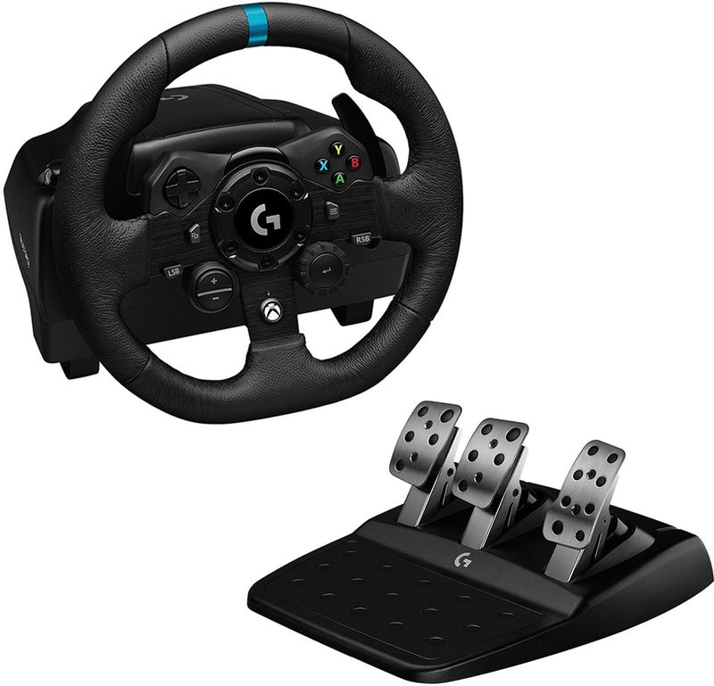 Logitech G923 Trueforce Stuurwiel - Zwart - Aluminium, Staal, Leer