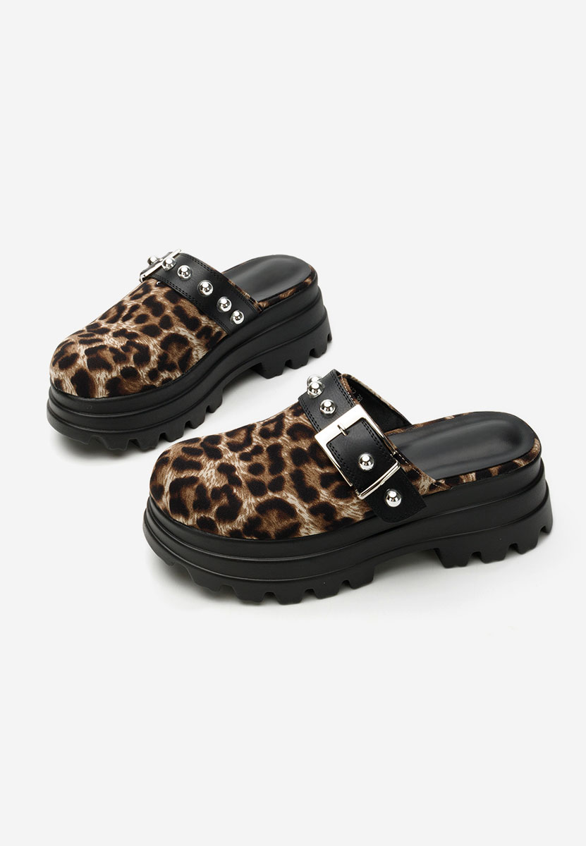 Sabots pour femme à plateforme leopard Abenya V2