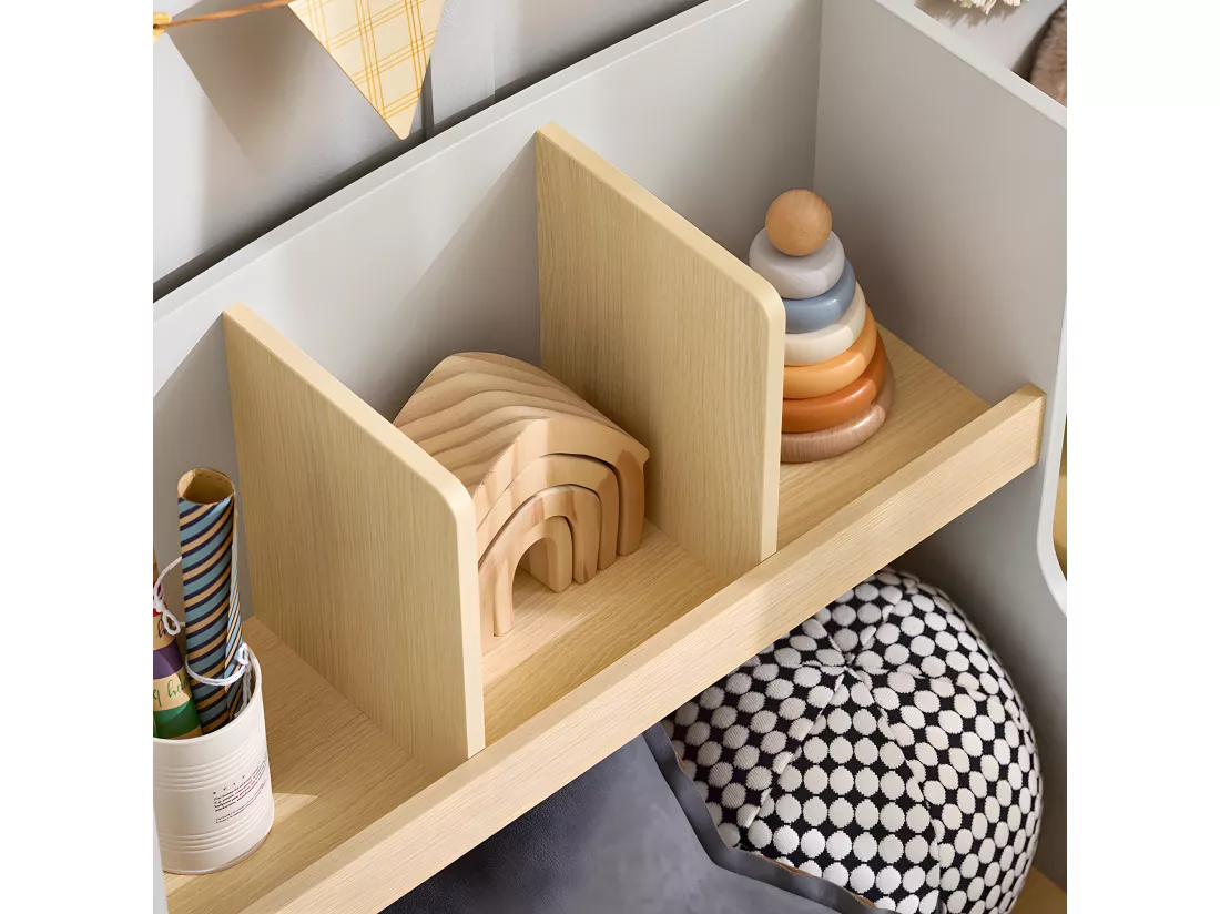 SoBuy Bibliothèque Enfant Étagère de Rangement Jouets pour Enfants Étagère à Livres pour Garçon, Fille, pour Chambre d'enfant et Salle de Jeux, 60 x 37 x 68 cm, KMB105-HG