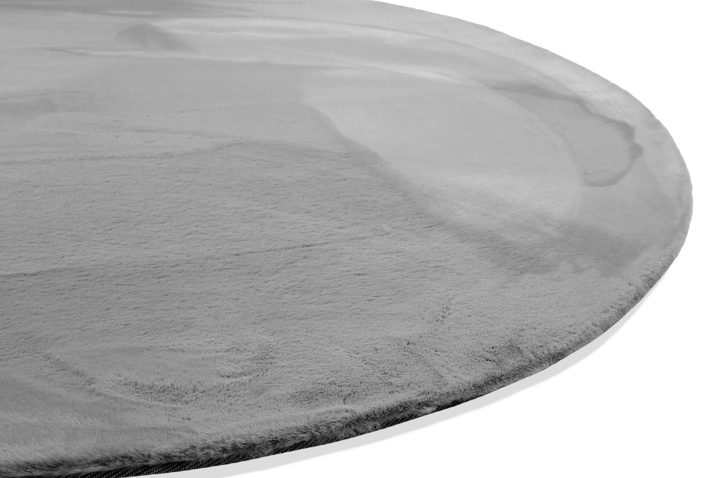 Wecon home Basics Hochflor-Teppich »Anna« rund 25 mm Höhe Wohnzimmer, Schlafzimmer, Felloptik, sehr weich und flauschig, Uni