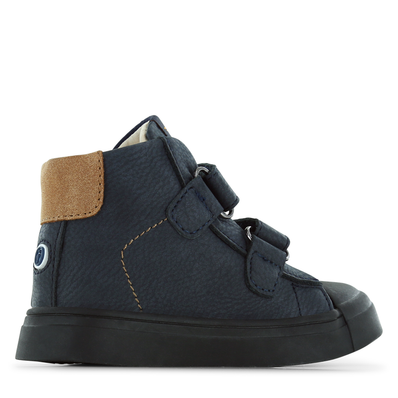 Shoesme donkerblauwe bootie met groene striping Microfiber nubuck | Sale