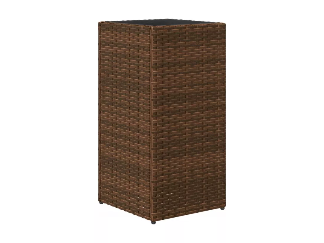 Jardinière bac lit surélevé résine marron 30 x 30 x 60 cm 02_0037495