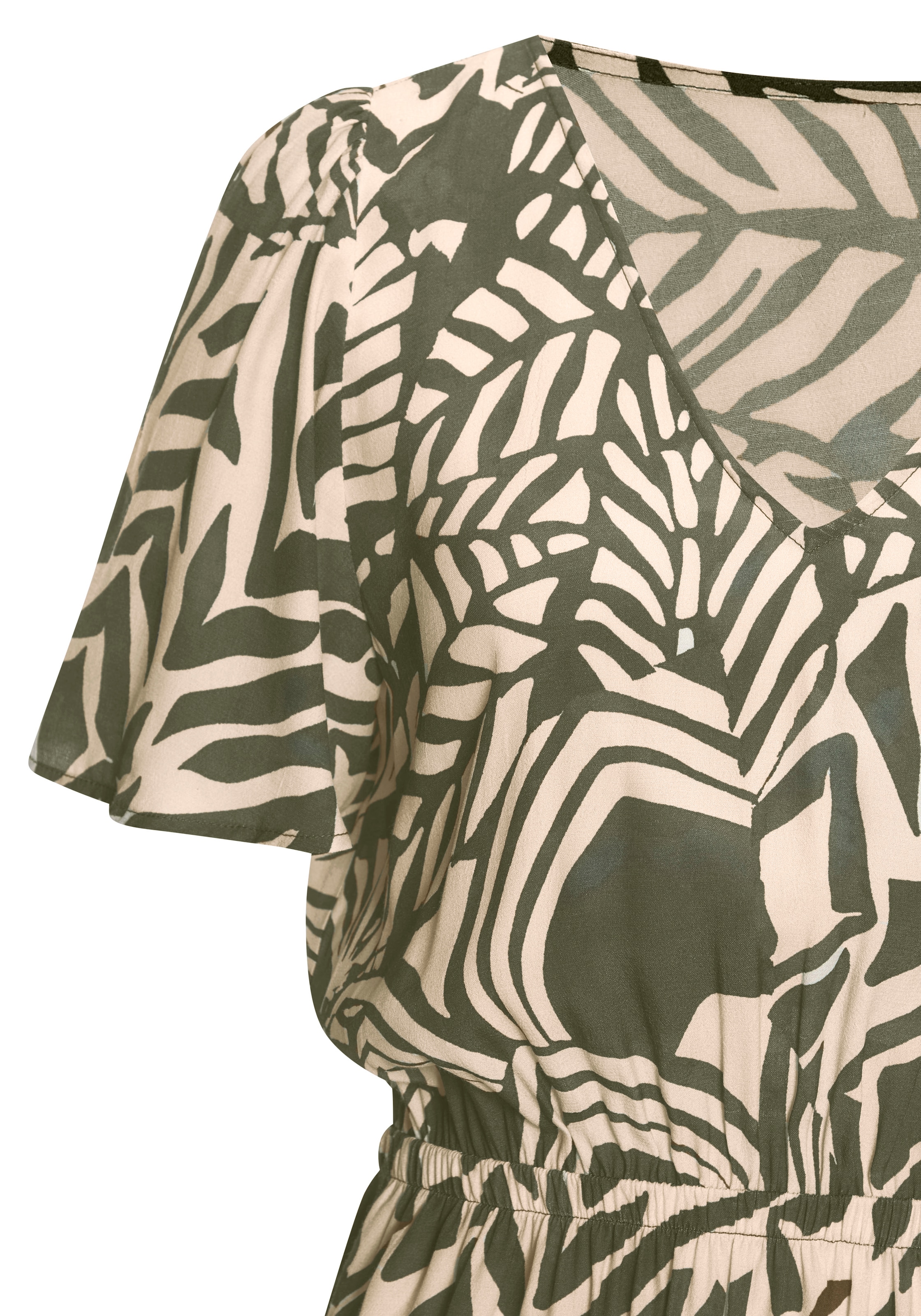 LASCANA Sommerkleid mit Alloverprint, Flügelärmel, Sommerkleid, Webware