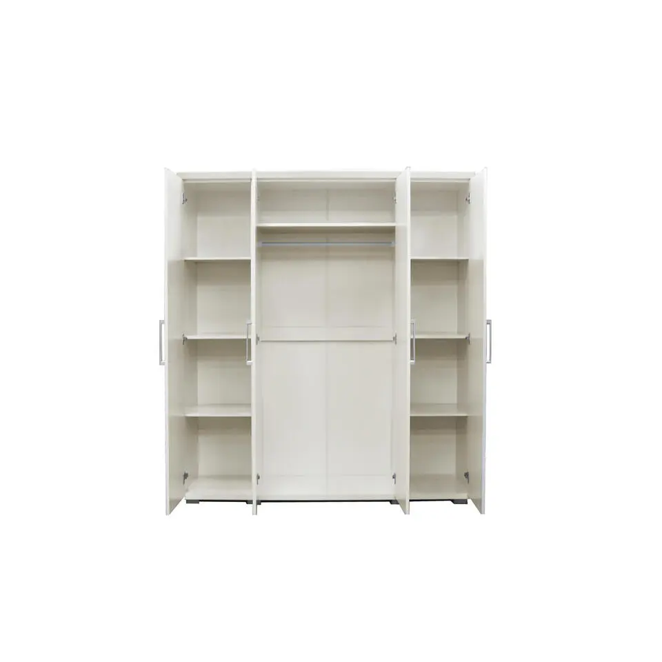 Interiax Kledingkast 'Mila' - Wit - 4 Deurs - 183x120x52cm