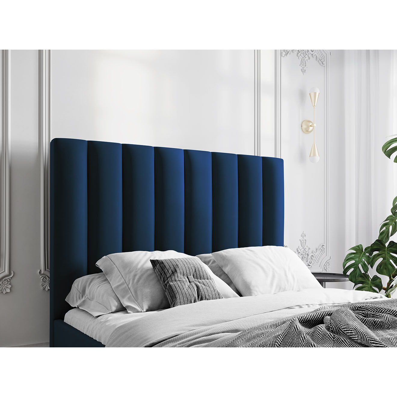 CXL by Christian Lacroix Tête de lit Camargue velours bleu roi - 180x120 cm