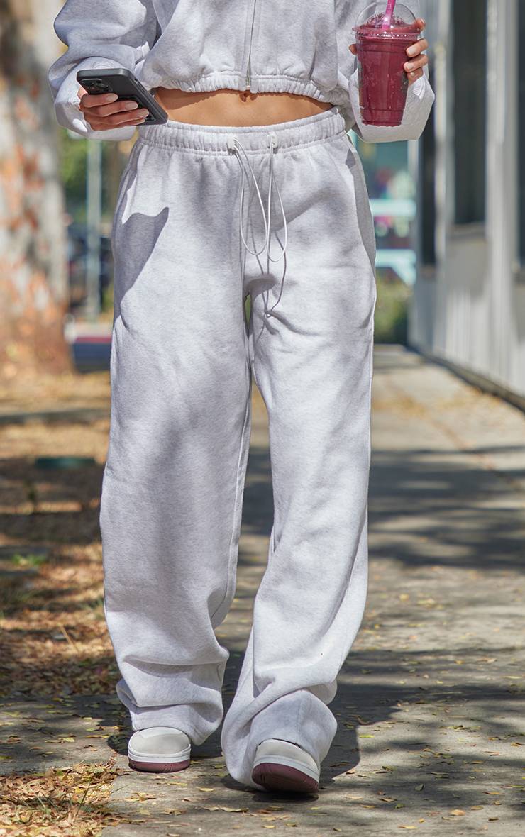 Gris Cendré Joggers Oversize À Ourlets À Cordon De Serrage