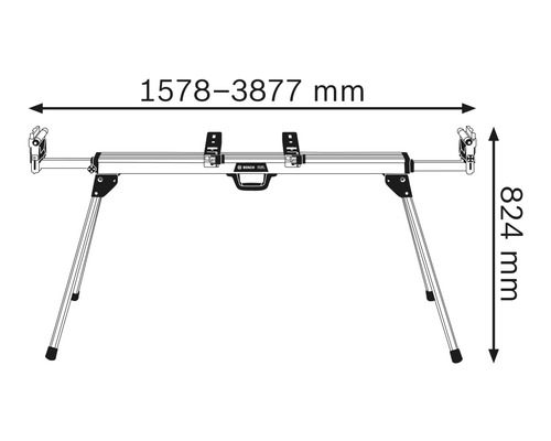 Bosch Professional GTA 3800 werktafel inclusief houder, sleutel en werkstuksteunen