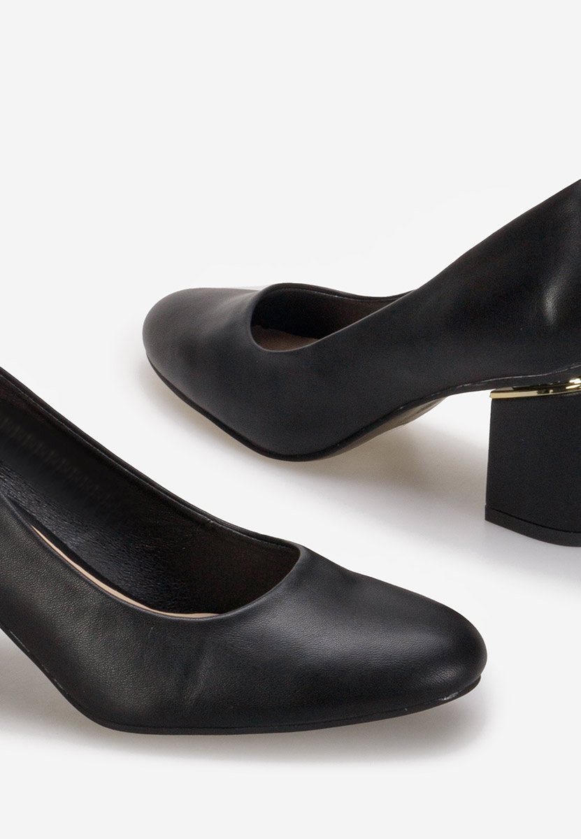 Chaussures à talon épais noirs Klata