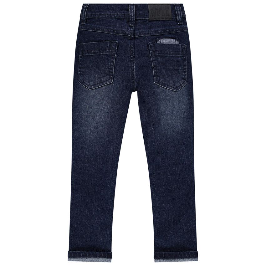 Jean slim effet used - Bleu marine