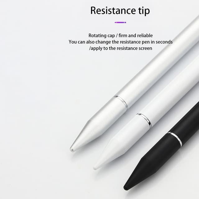 2 i 1 Stylus pen med skrivefunktion Hvid 2-pakke