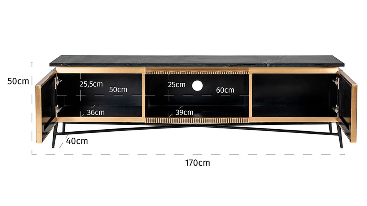 Tv-dressoir 210758 Ironville B170 x D40 x H50 cm