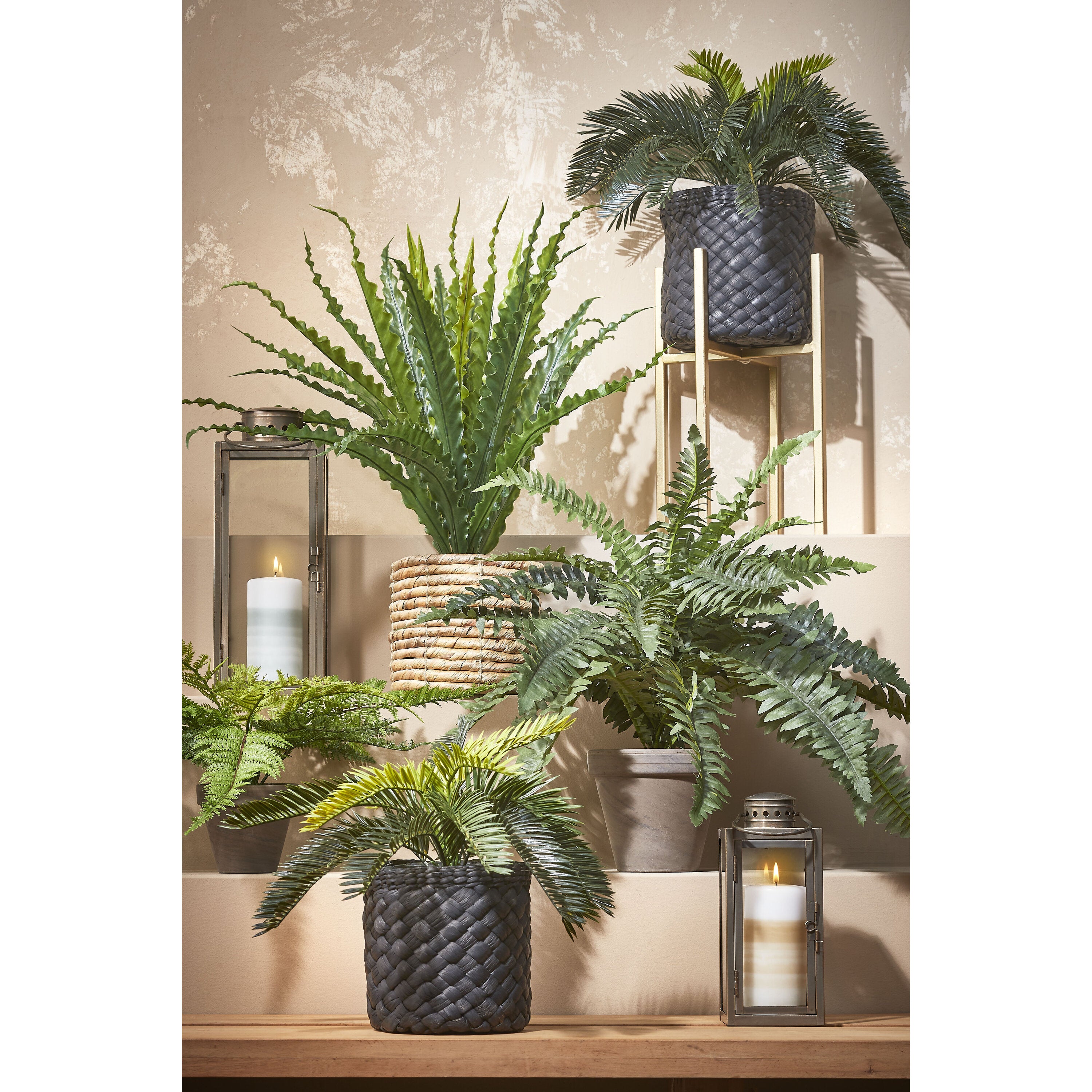 Mica Decorations Kunstplant Cycaspalm - groen - H37 cm - in pot