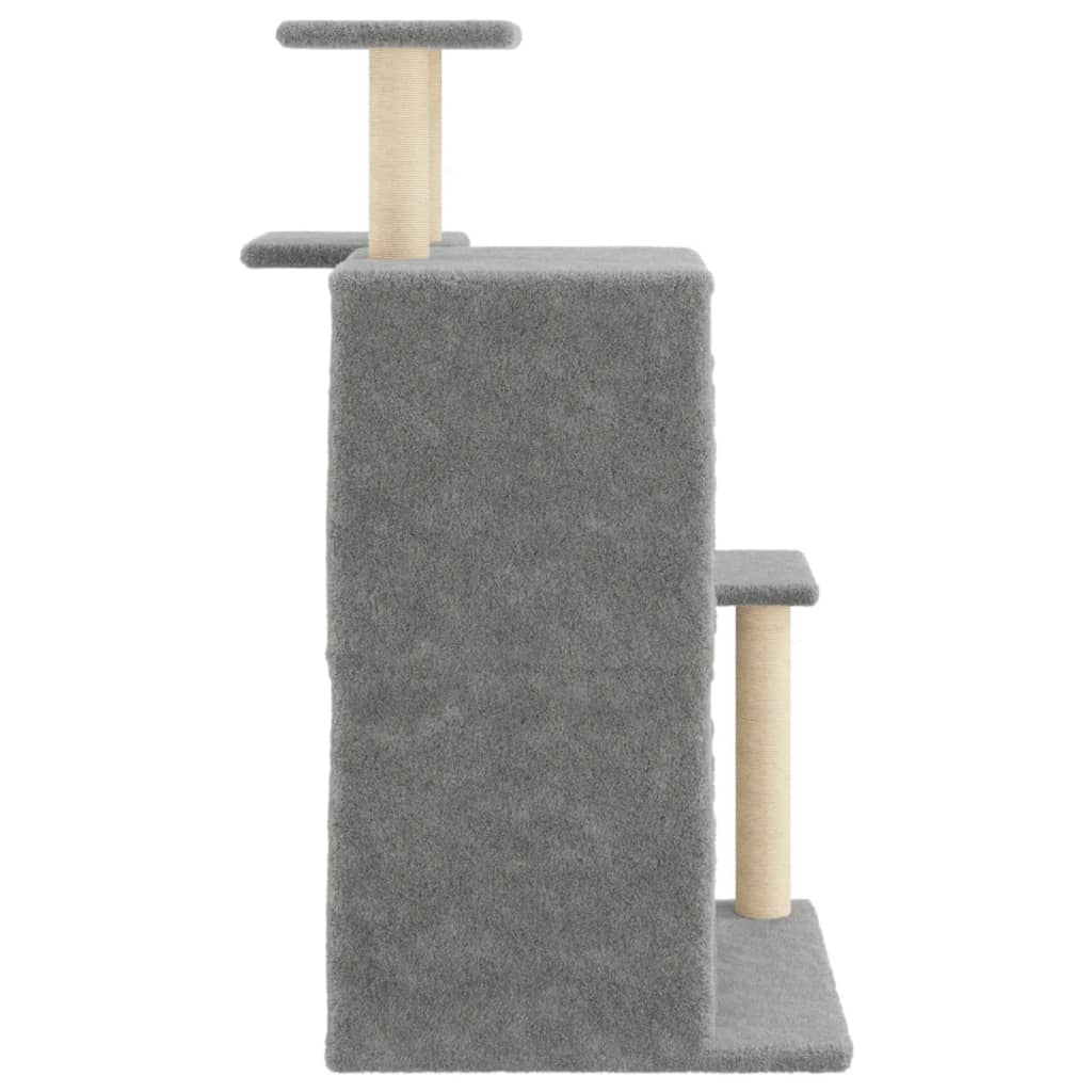 Arranhador para gatos vidaXL com hastes de sisal cinza claro, 97 cm