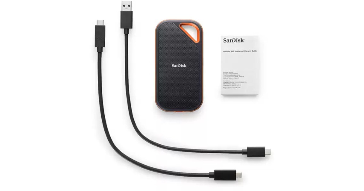SanDiskExtreme Pro Portable V2, 4 TB externe SSD  (Zwart/oranje, SDSSDE81-4T00-G25, USB-C)