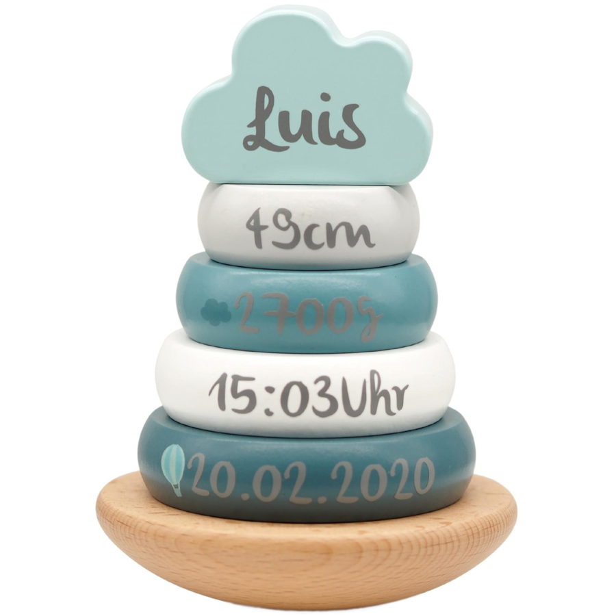 Beyounic Stapelturm aus Holz in mint