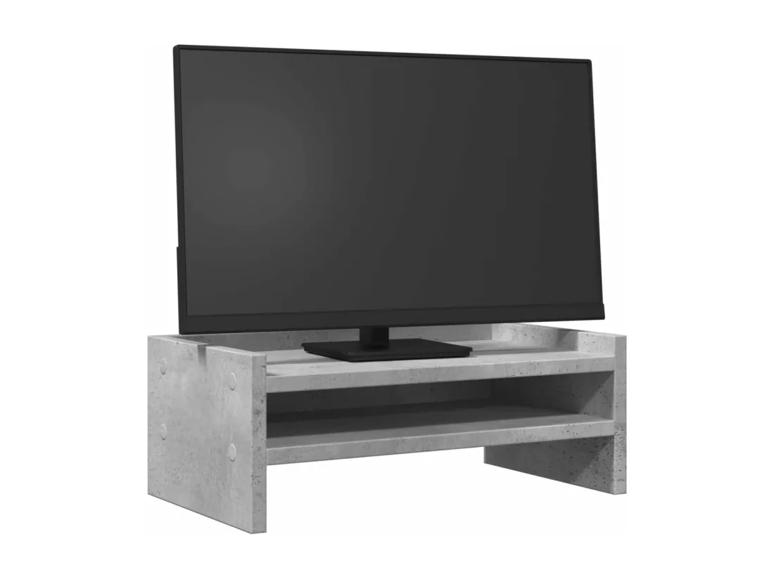 Support de moniteur gris béton 42x24x16 cm bois d'ingénierie