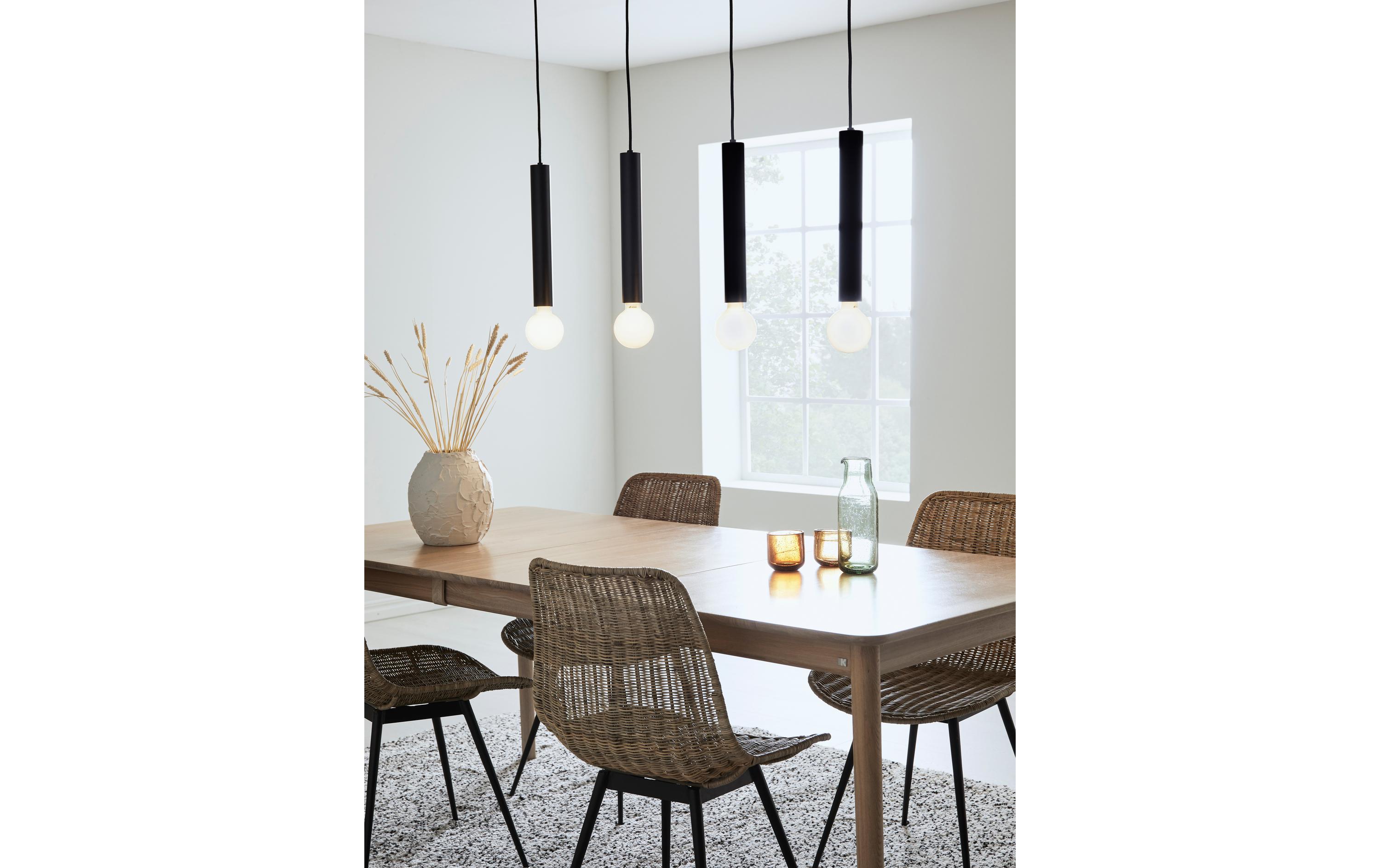 Pendelleuchte Sencillo, 4 x E27, max. 40W, Schwarz<br>Hängeleuchte zur Deckenmontage