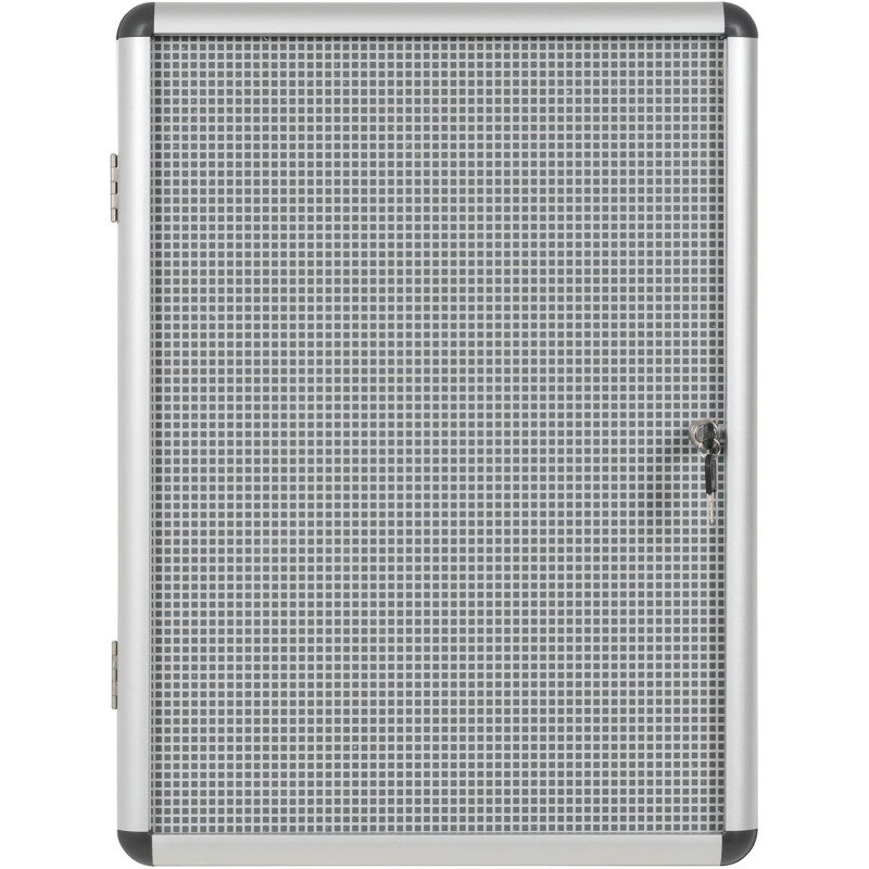 Vitrine intérieure extra plate acier laqué porte battante cadre aluminium Bi-Office Enclore - 4 feuilles