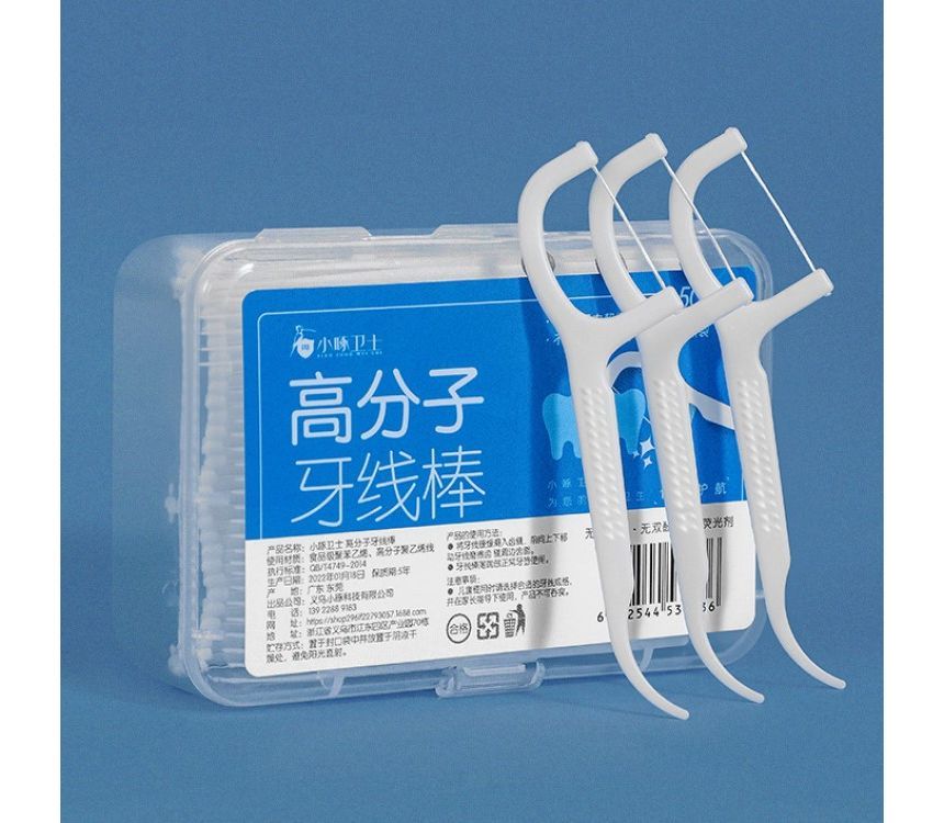 Evorest Bags - Set van 2: Wegwerpbare plastic tandzijde met steel