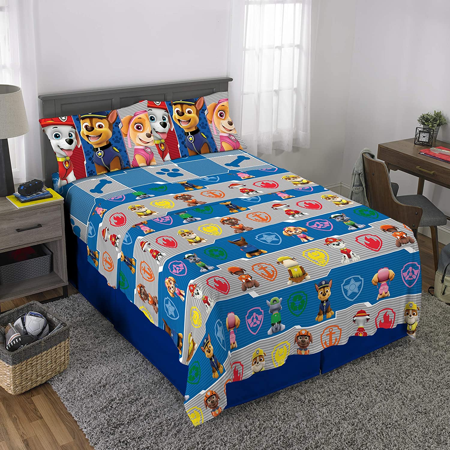 Twin Super Mario 3-Piece Bed Sheet Set.1 Flat Sheet 1 Fitted Sheet 1 Pillow Cases