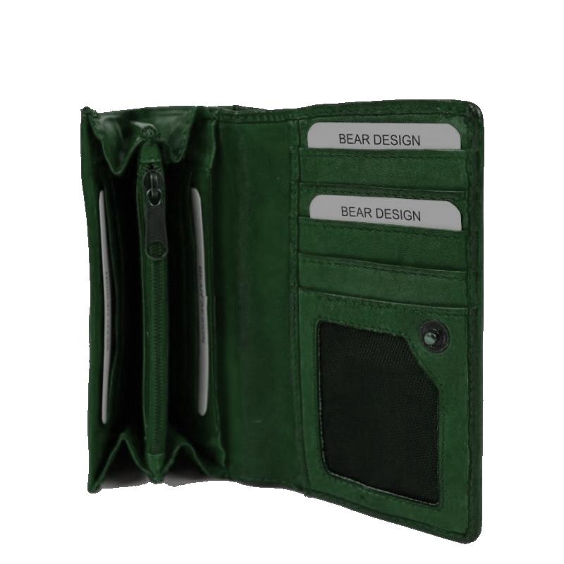 Bear Design Portemonnee Flappie Green