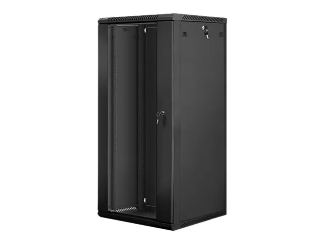 Lanberg - Rack kabinet - vægmonterbar - sort, RAL 9004 - 27U - 19