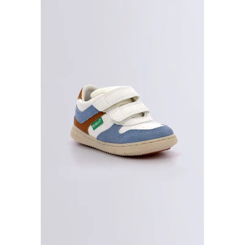 Kickmotion Blanc camel bleu BASKETS BASSES Synthétique Garçon