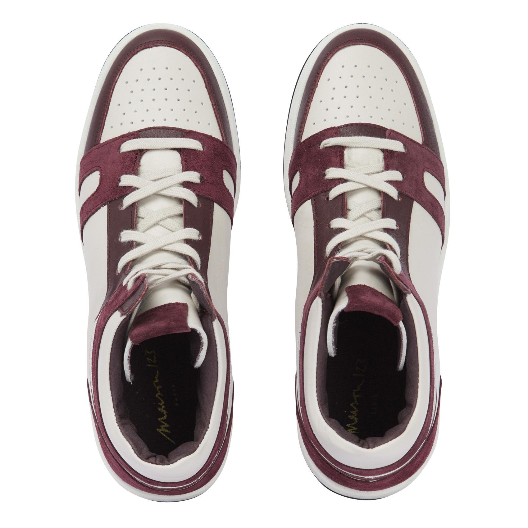 LUCAS - Baskets montantes en cuir | Rouge