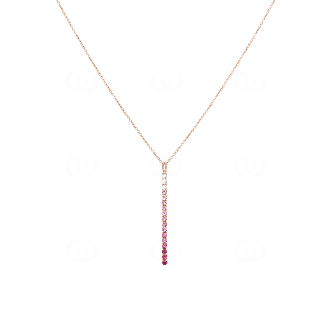 Collier mit Anhänger 750/18 K Roségold mit Saphiren & Diamanten 0.05 ct H/si