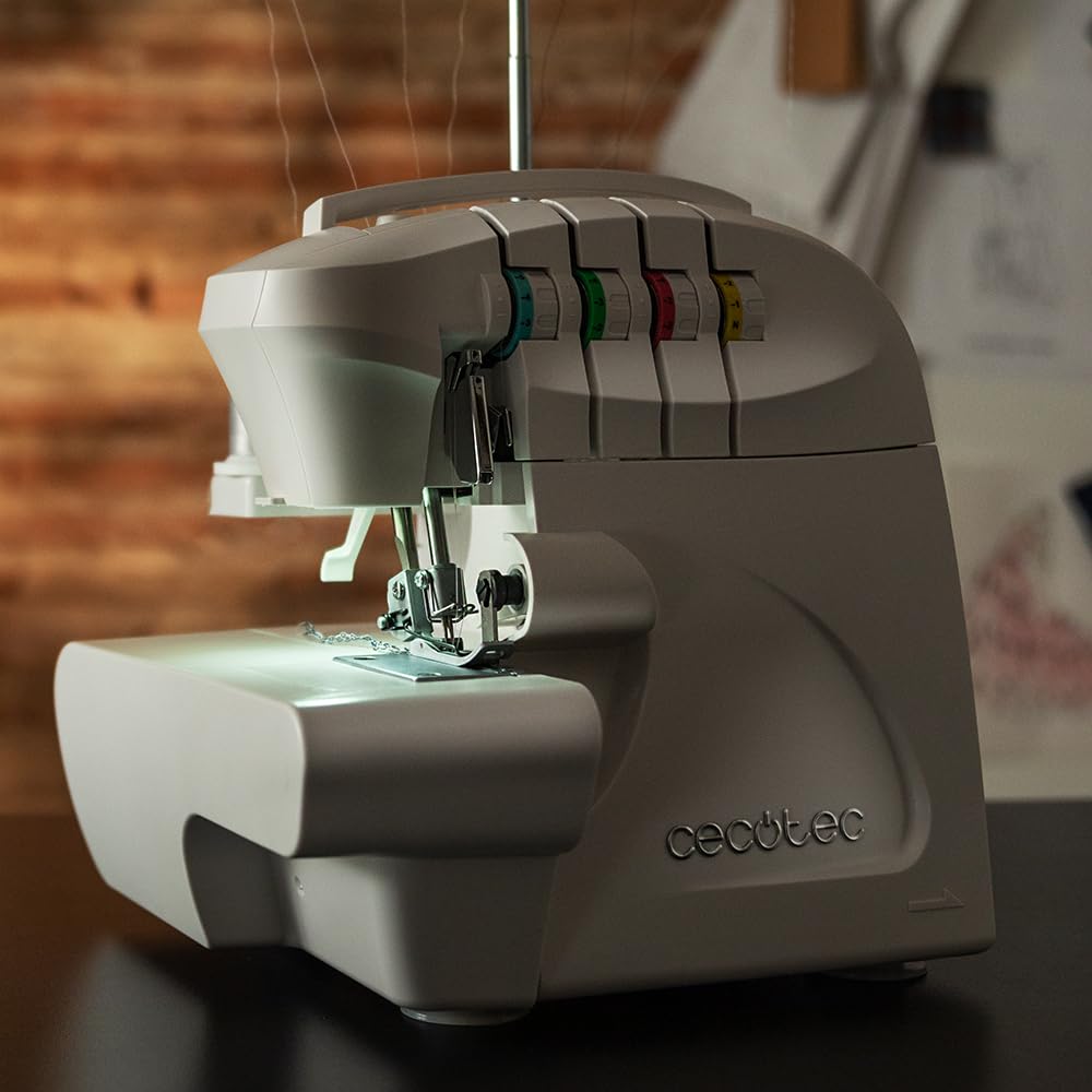 Cecotec Machine à Coudre Bellecouture Overlock, Vitesse 1100 tr/min, Pression du Pied-De-Biche Réglable, Entraînement Différentiel, Fonctions de Point