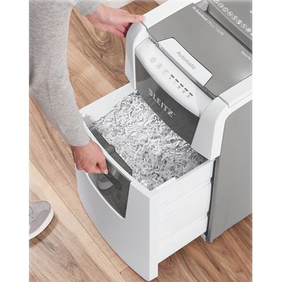 Leitz IQ AutoFeed Office 150 P5 - destructeur de documents coupe croisée microparticules - 150 feuilles - Corbeille 44 litres