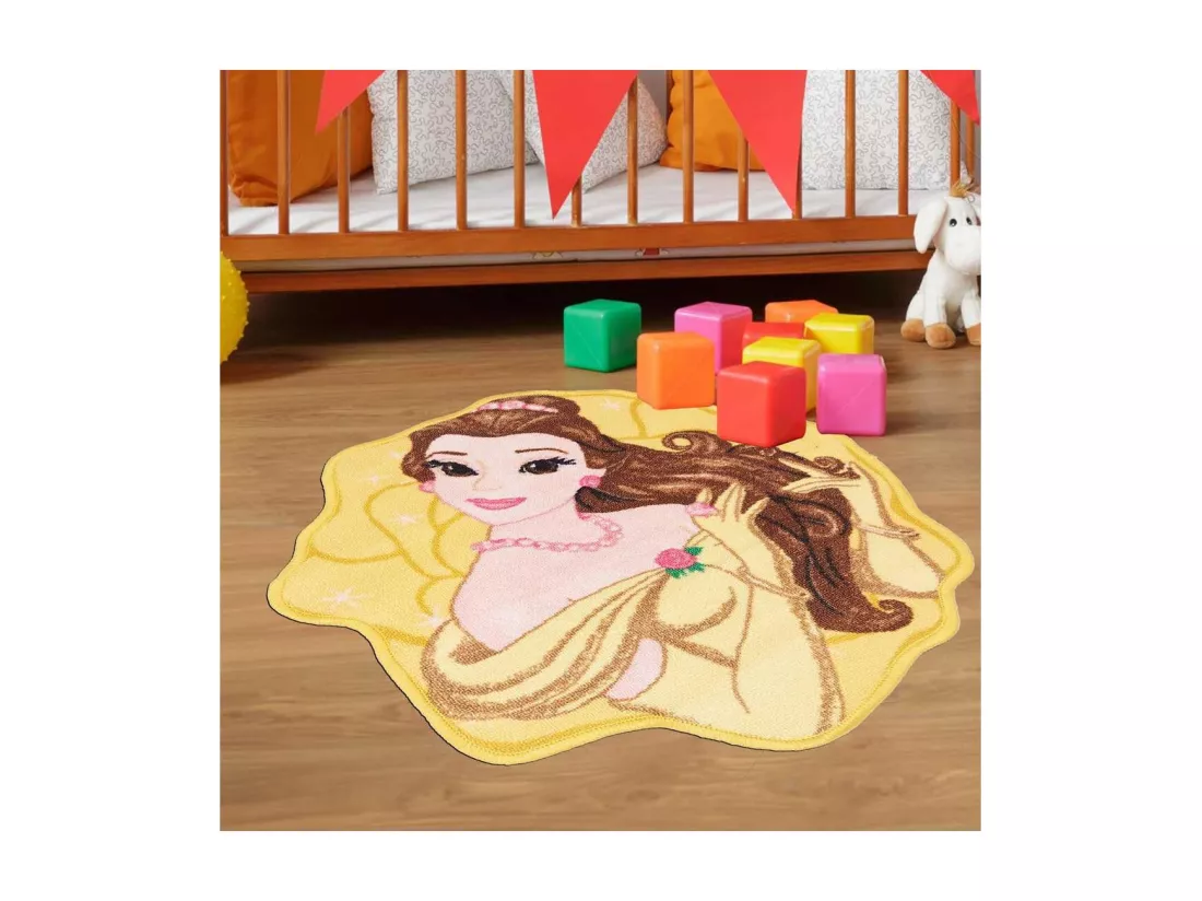 Tapis enfant 67x67 Lavable 30° BELLE jaune