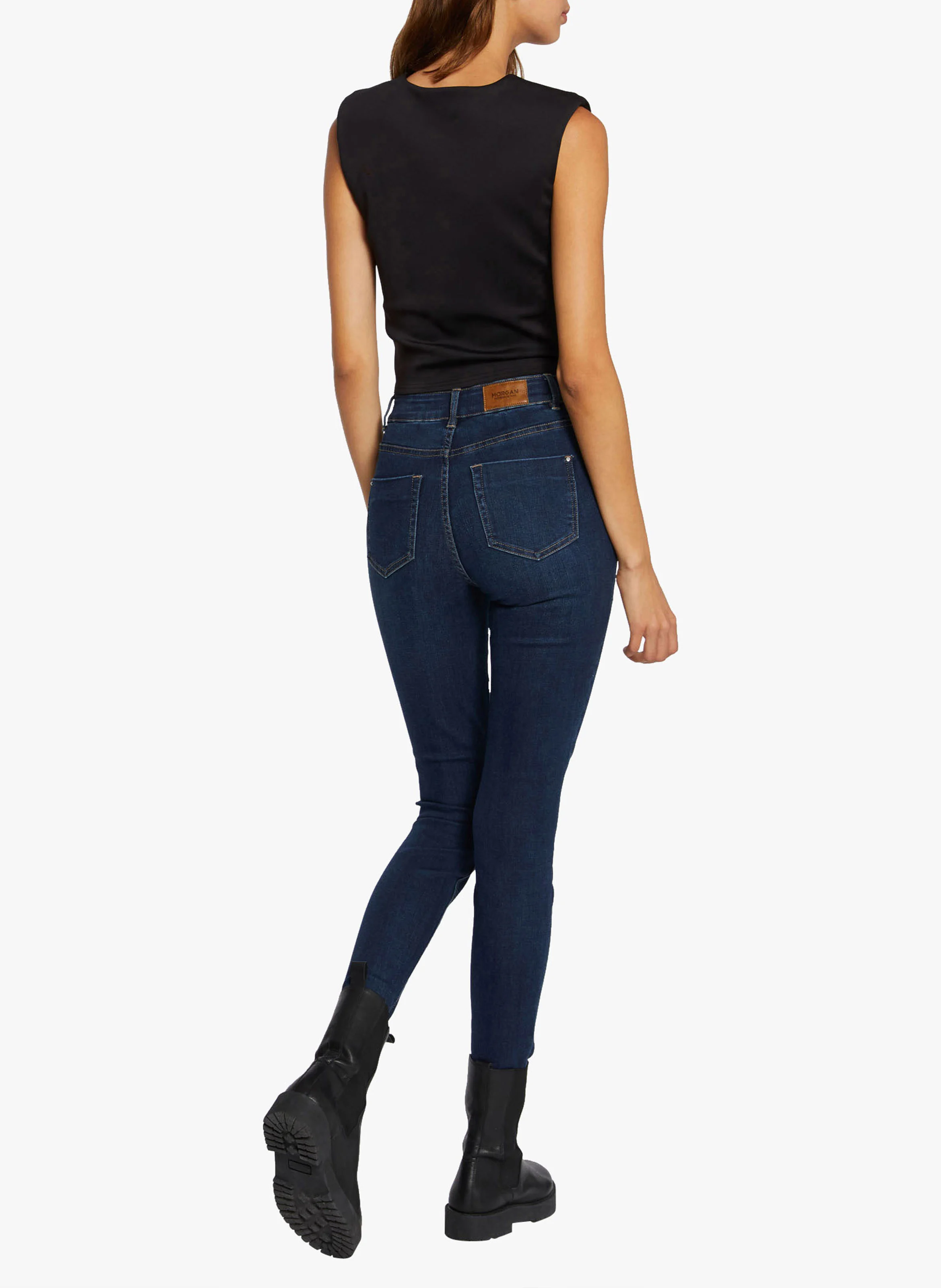PAM - Jeans slim taille haute 7/8ème | Bleu