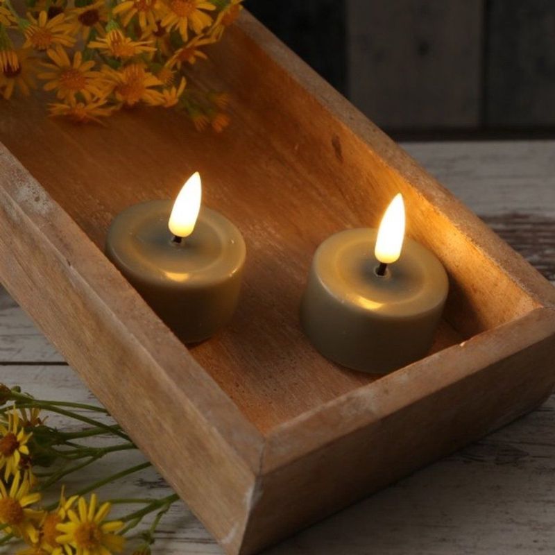 Deluxe Homeart - LED Theelichtjes Salie Groen 4.1x4,5cm (2 stuks)