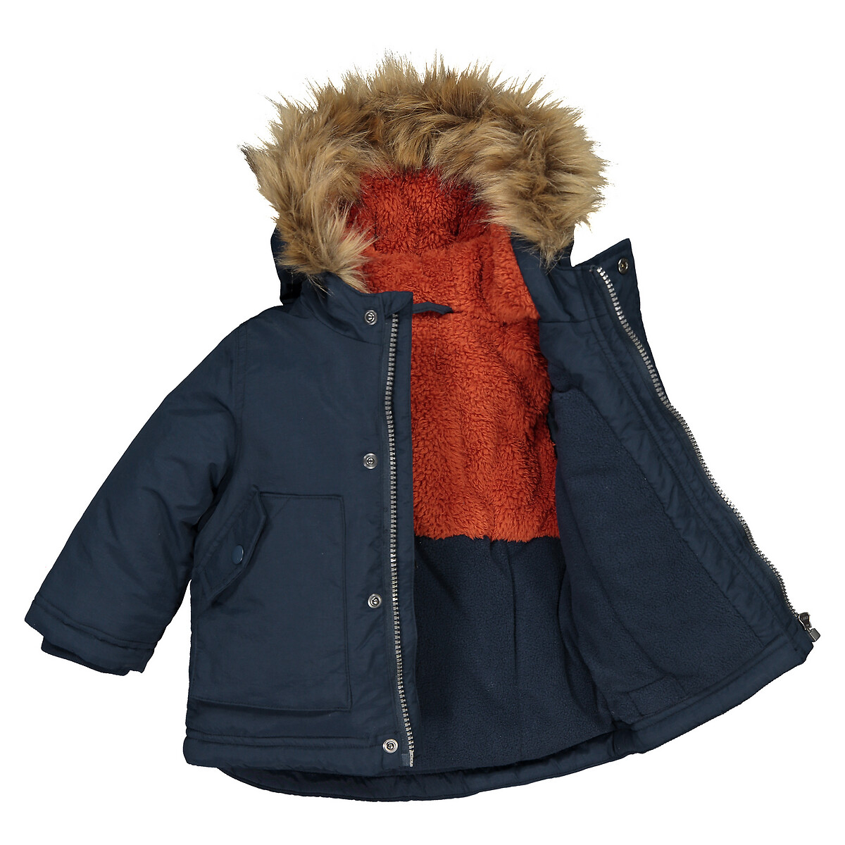 COLEÇÕES LA REDOUTE<br>Parka com capuz e forro de lã
