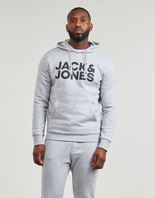 Jack & Jones - JJECORP LOGO SWEAT HOOD - Gris