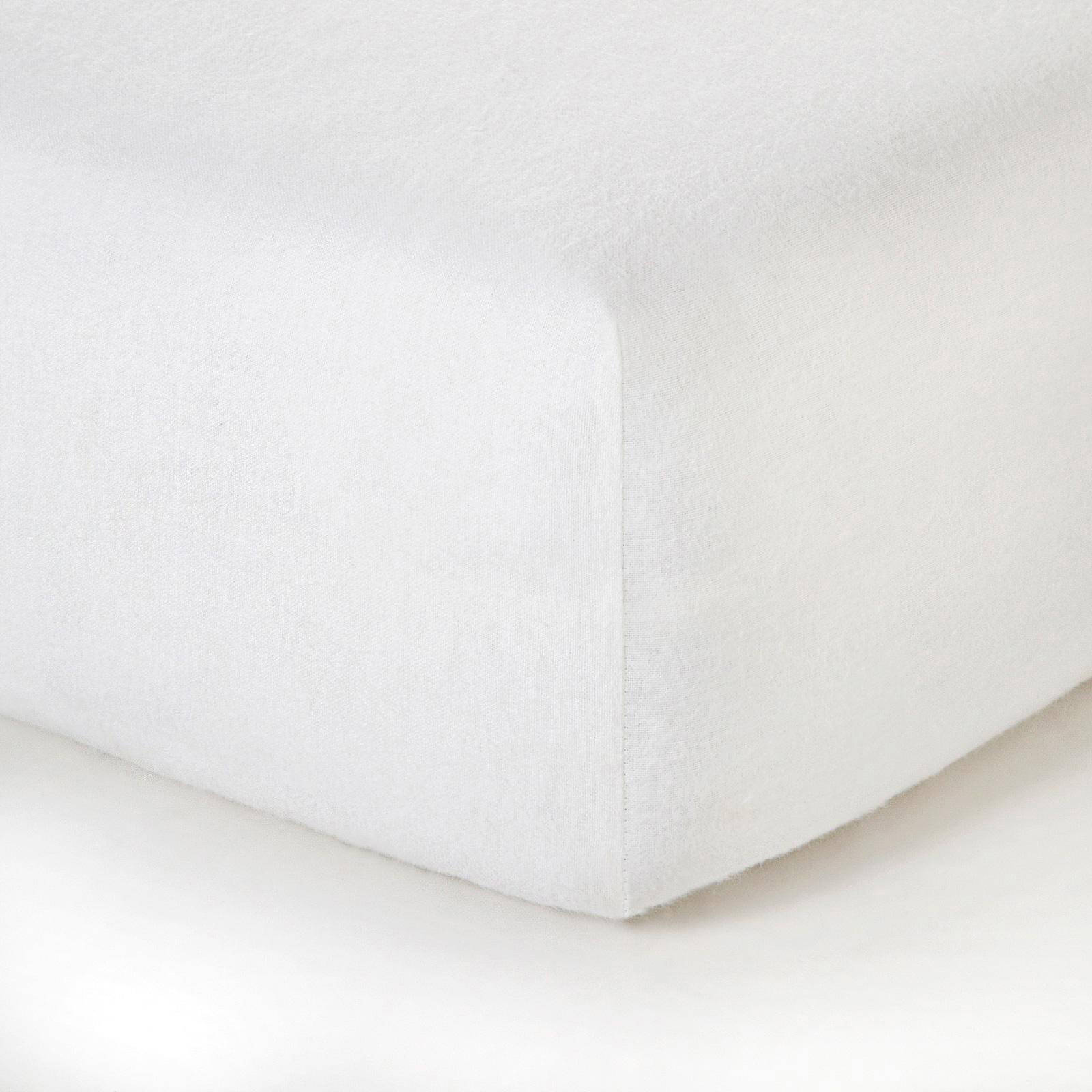 NOUS Living katoenen molton hoeslaken (tot 25 cm matras) wit