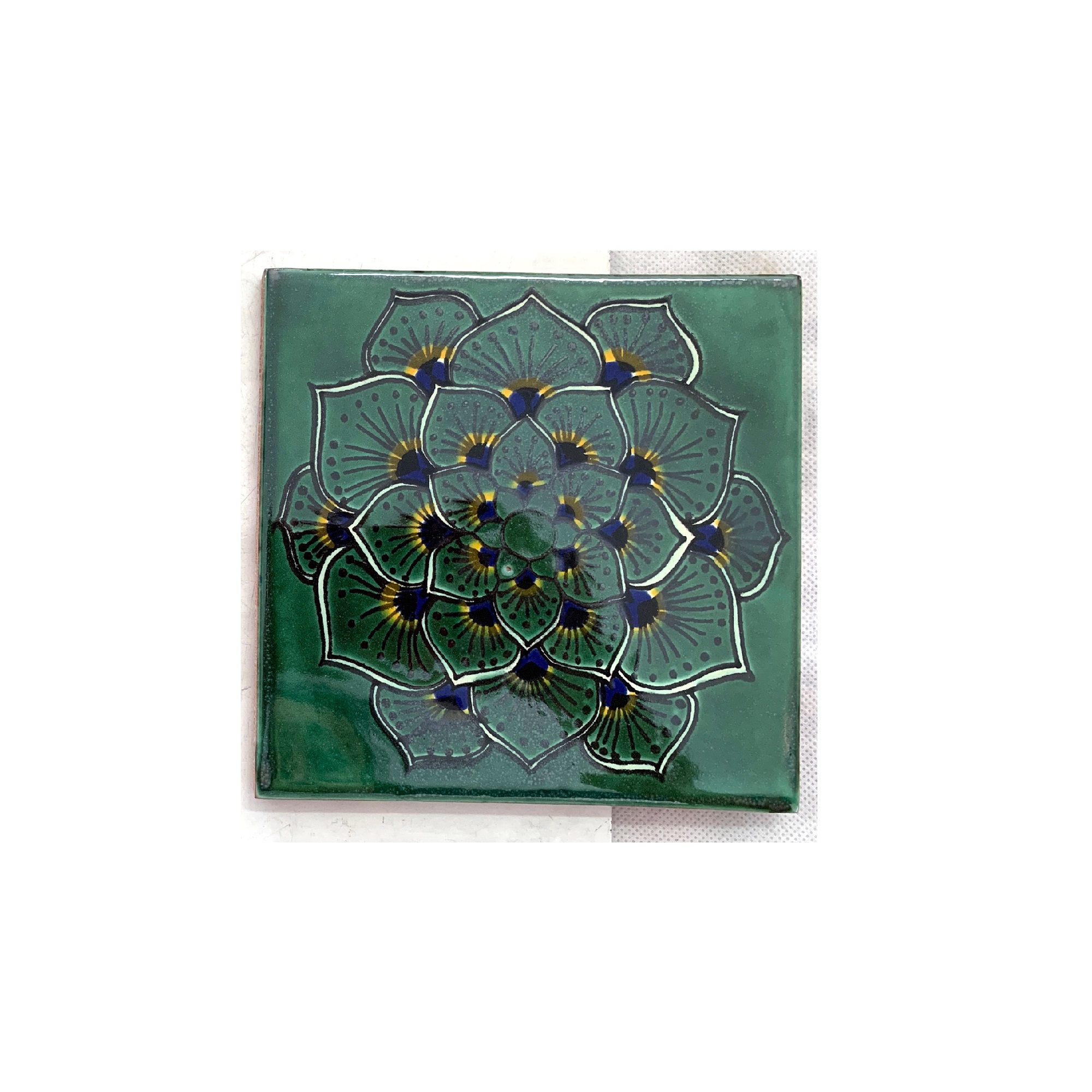 Kachel 'Pavón', grün, B 15 cm, L 15 cm, H 0,5 cm von fischer's lagerhaus