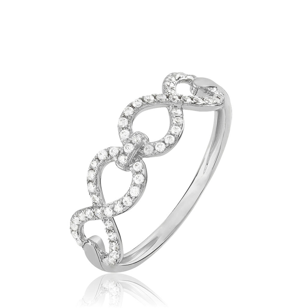 Bague Or Blanc Oxyde De Zirconium