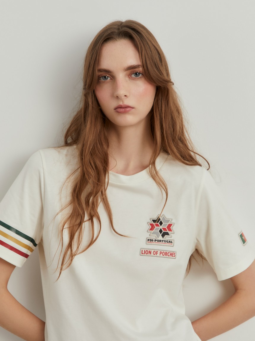 T-shirt feminina de algodão Lion x FDI