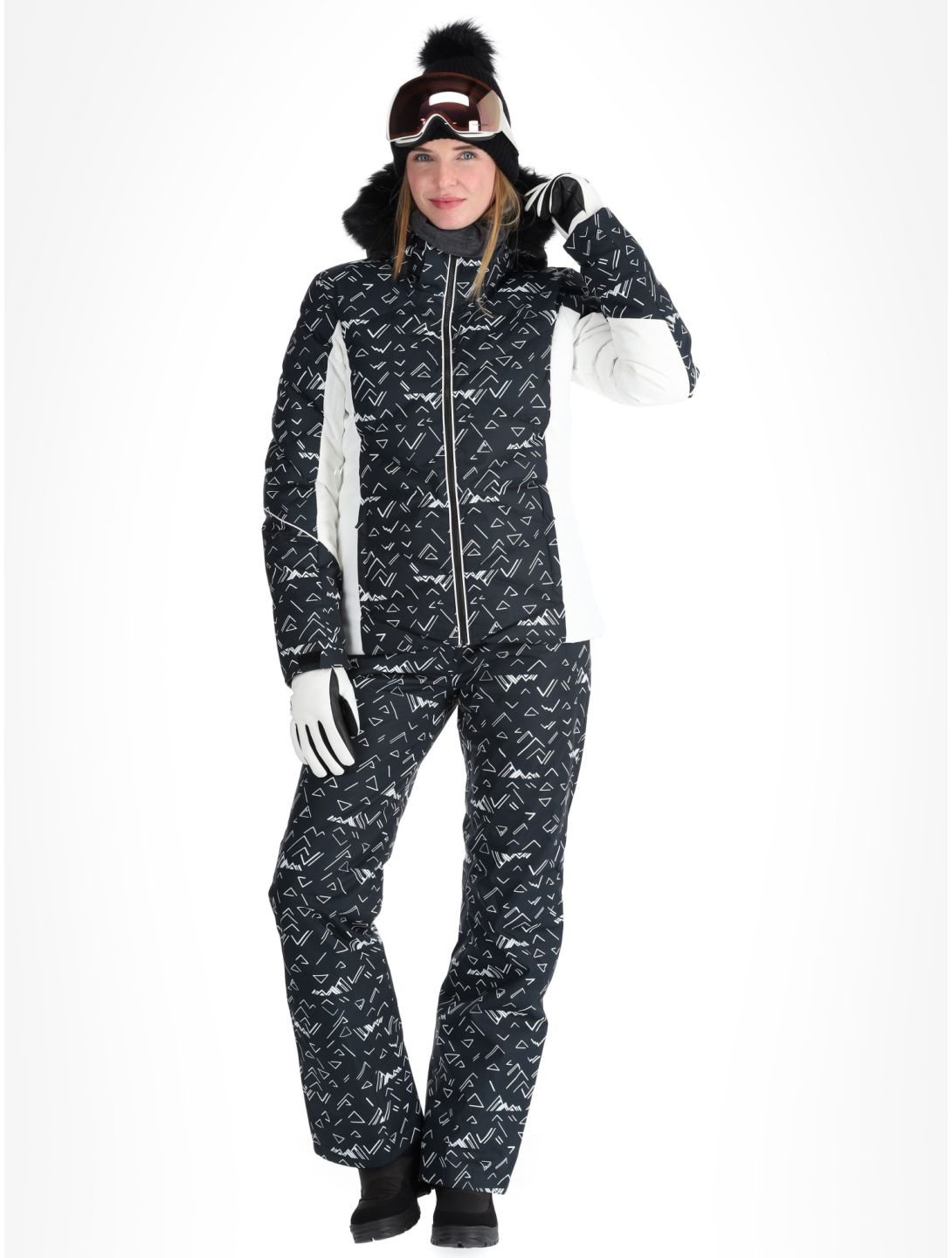 W Staci Print Puffy ski-jas dames