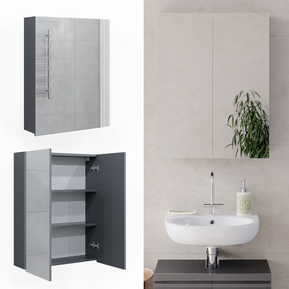 VICCO Spiegelschrank FREDDY Anthrazit Spiegel Badspiegel Wandspiegel Badezimmer
