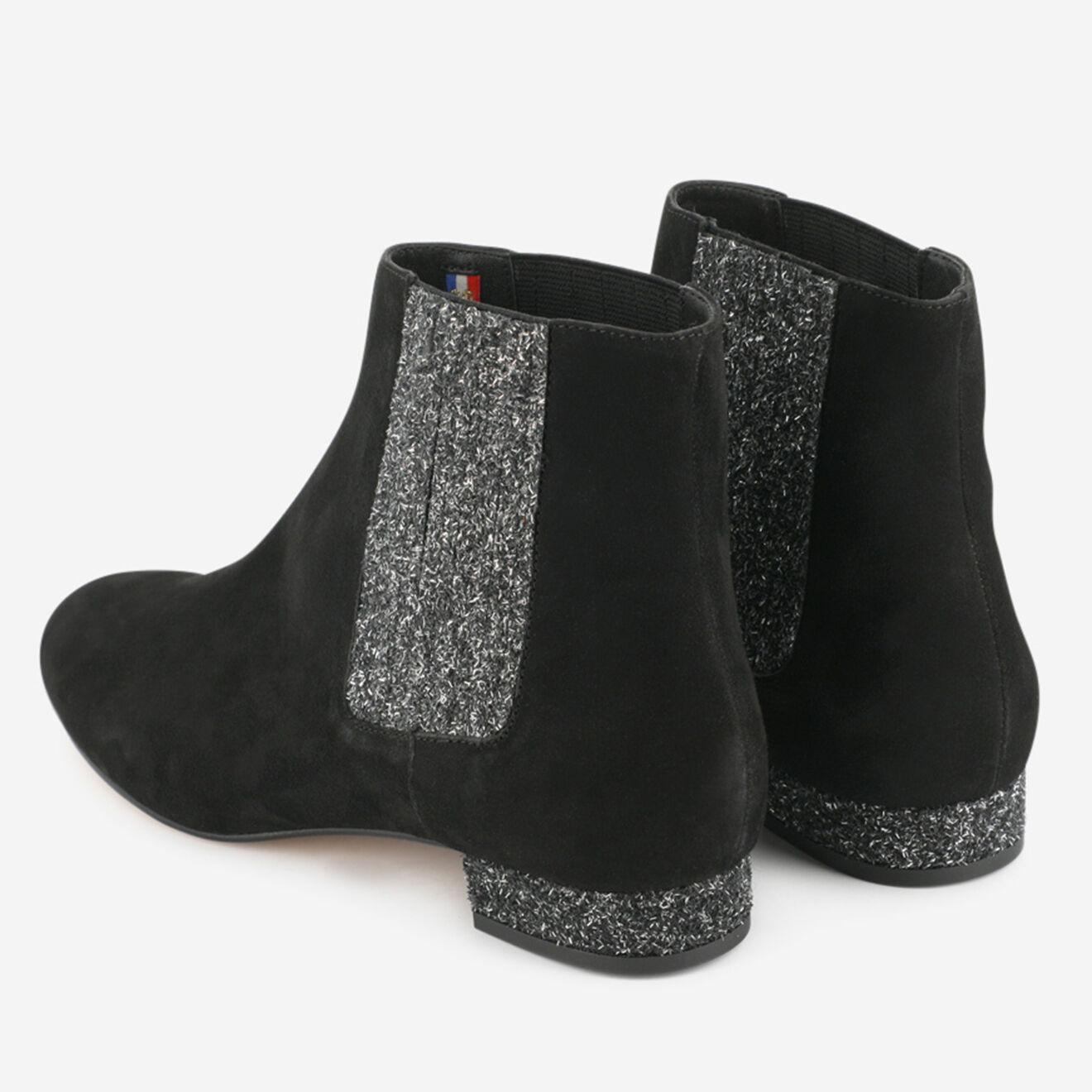 Mellow Yellow Chelsea Boots Efragon en Velours de Cuir noires