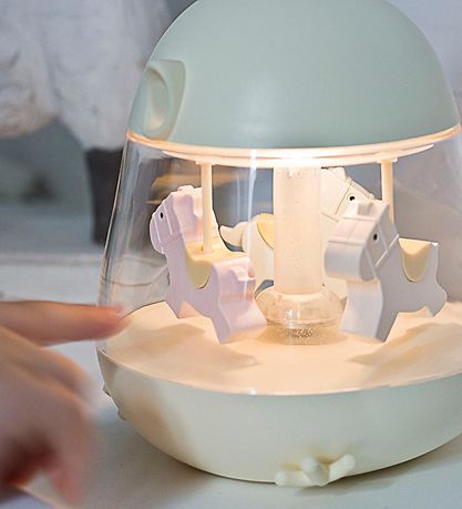 Rabbit & Friends Lampe - 16x13 cm - Karrusel m. Musik  - Blå