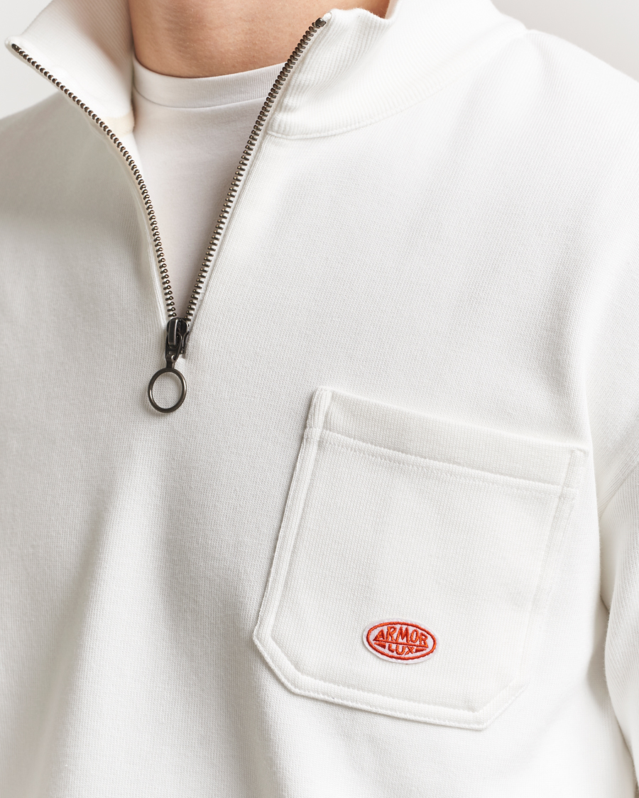 Armor-lux Camionneur Cotton Half Zip Sweater Milk