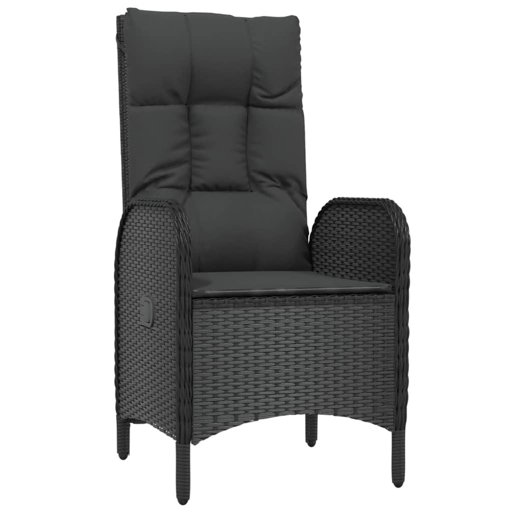 Mobilier à dîner de jardin et coussins 5 pièces noir résine tressée